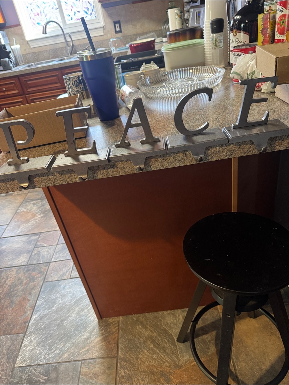 PEACE Metal mantel Letter Set - Black Decorative Serveware Accent stocking holde